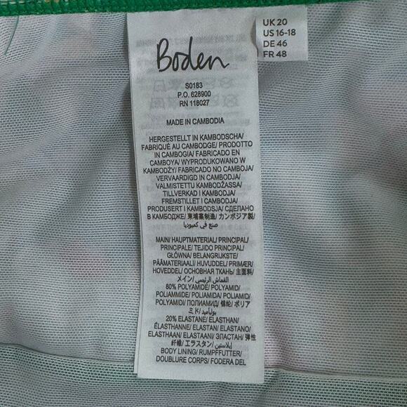 New BODEN Levanzo Halter Ruched One-Piece‎ Swimsuit in Sapling Floral Sz US16-18 - Picture 9 of 10